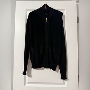 Versace Black Zip-Up Sweater